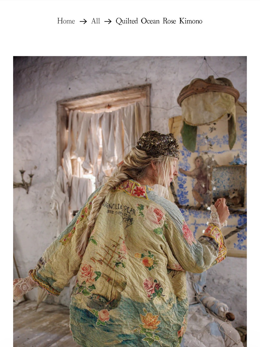 Magnolia Pearl Mint Sage Floral Kimono Jacket - Picture 3 of 16